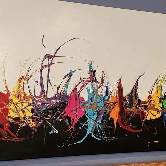 Abstract Multicolor Canvas Art - Picture 2 of 4